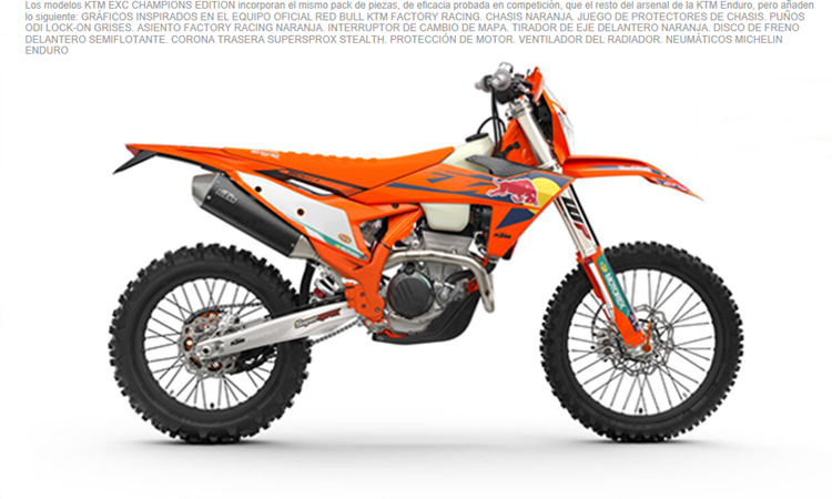 MOTO KTM 450 EXC-F CHAMPION EDITION 2025